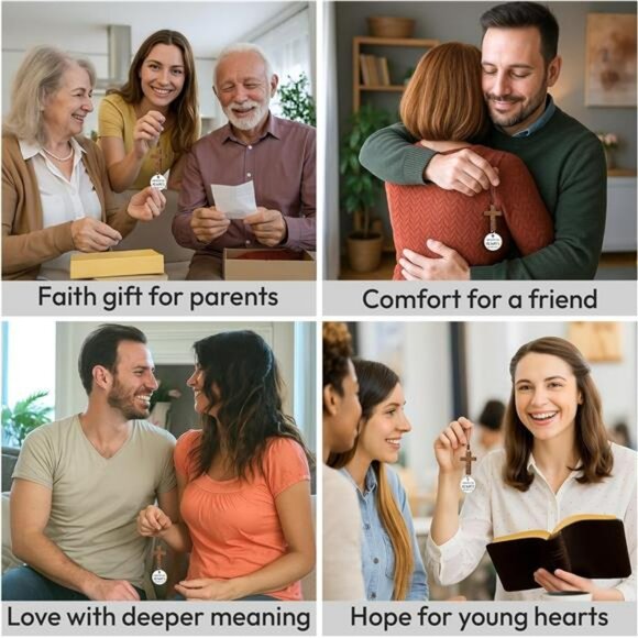 Christian cross car mirror hanging ornament rearview bible verse car accessory - Picture 6 of 7